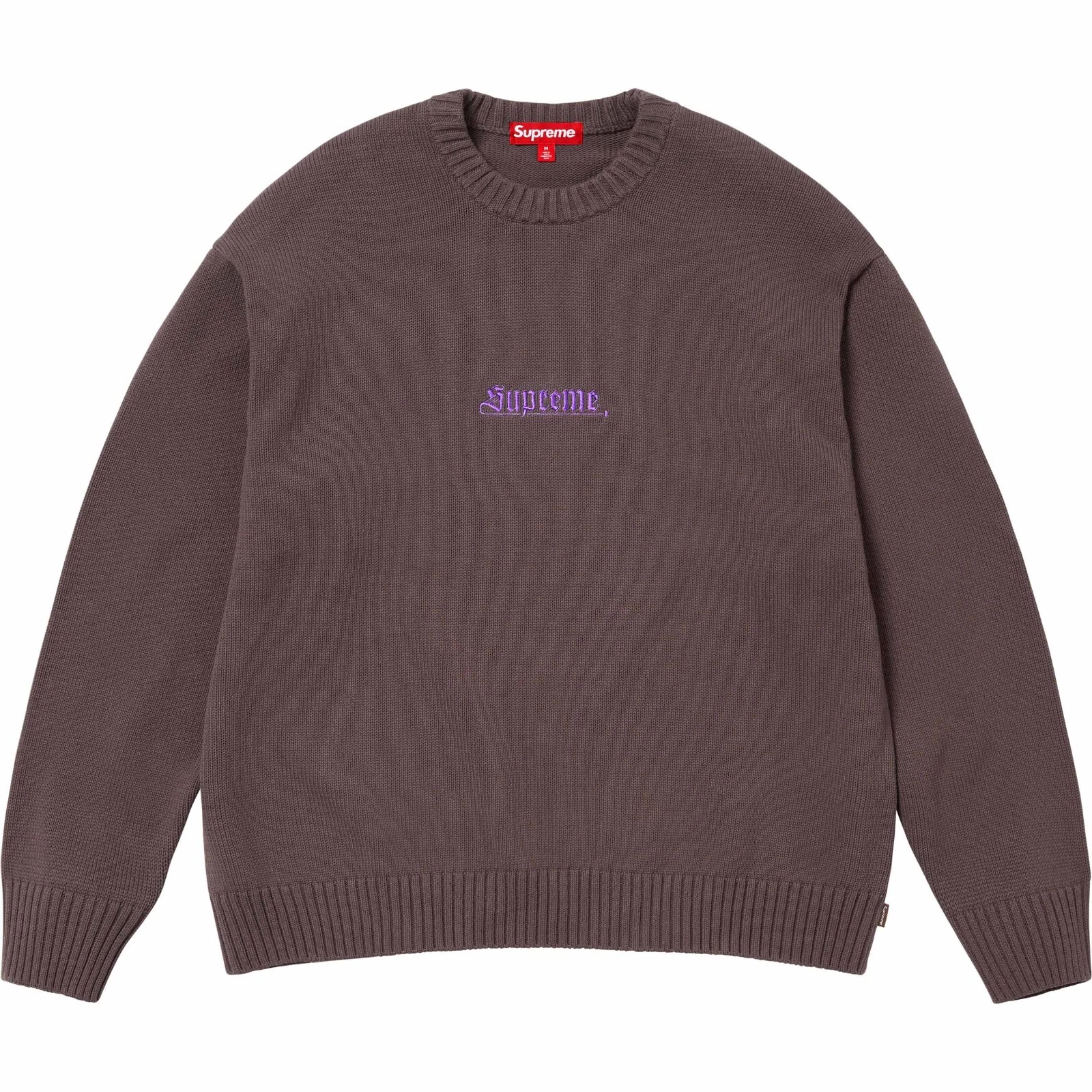 Pull anglais ancien Supreme   Marron   Taille Grande   SS24 Neuf Authentique