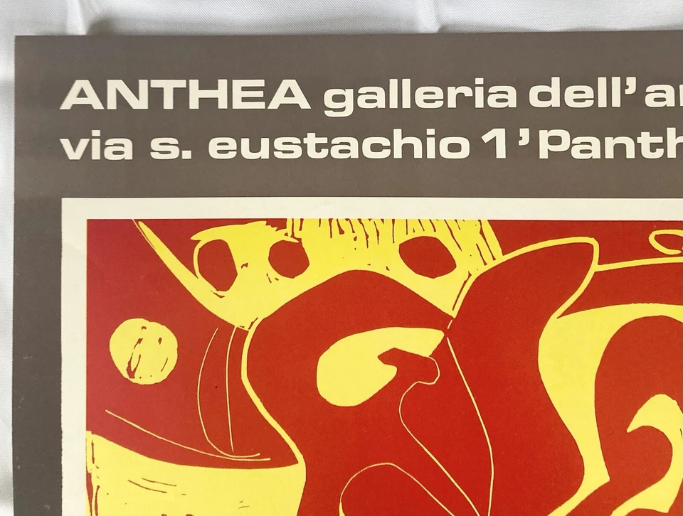 20 世纪 70 年代 Pablo Picasso “Bullfight in Red & Yellow” Anthea Gallery 宣传海报 28” — 第 4/4 张图片