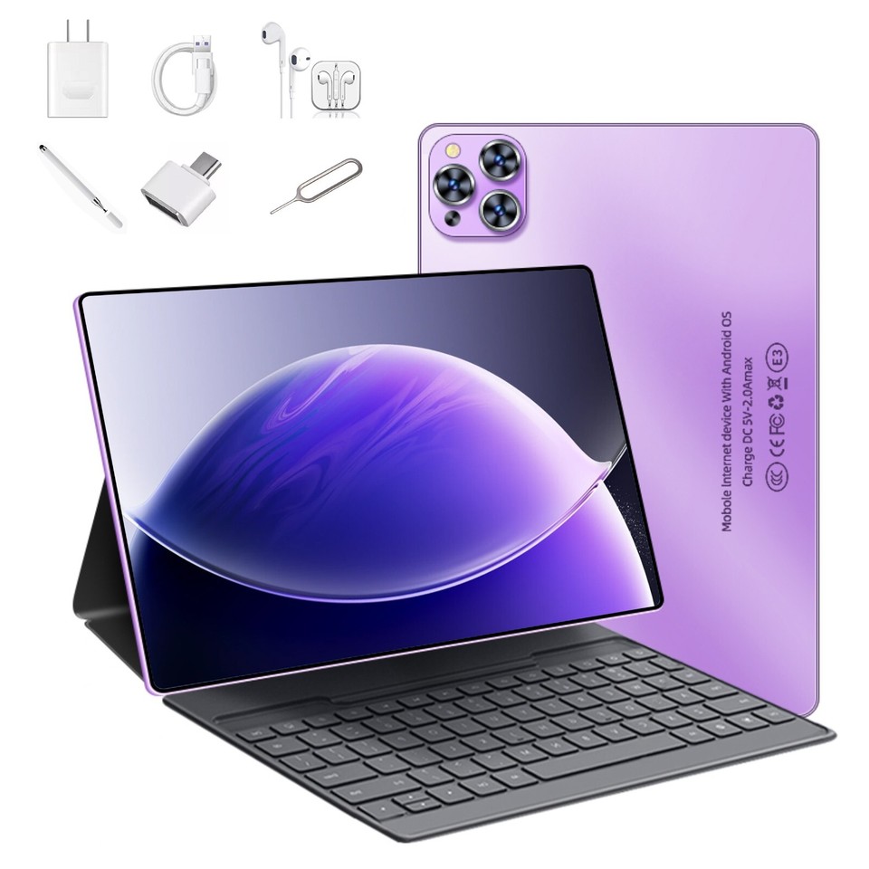 New Tablet 10. 1 inch 8G+256G ROM Android 12 Wifi 5G/4G Dual SIM Bundle Keyboard