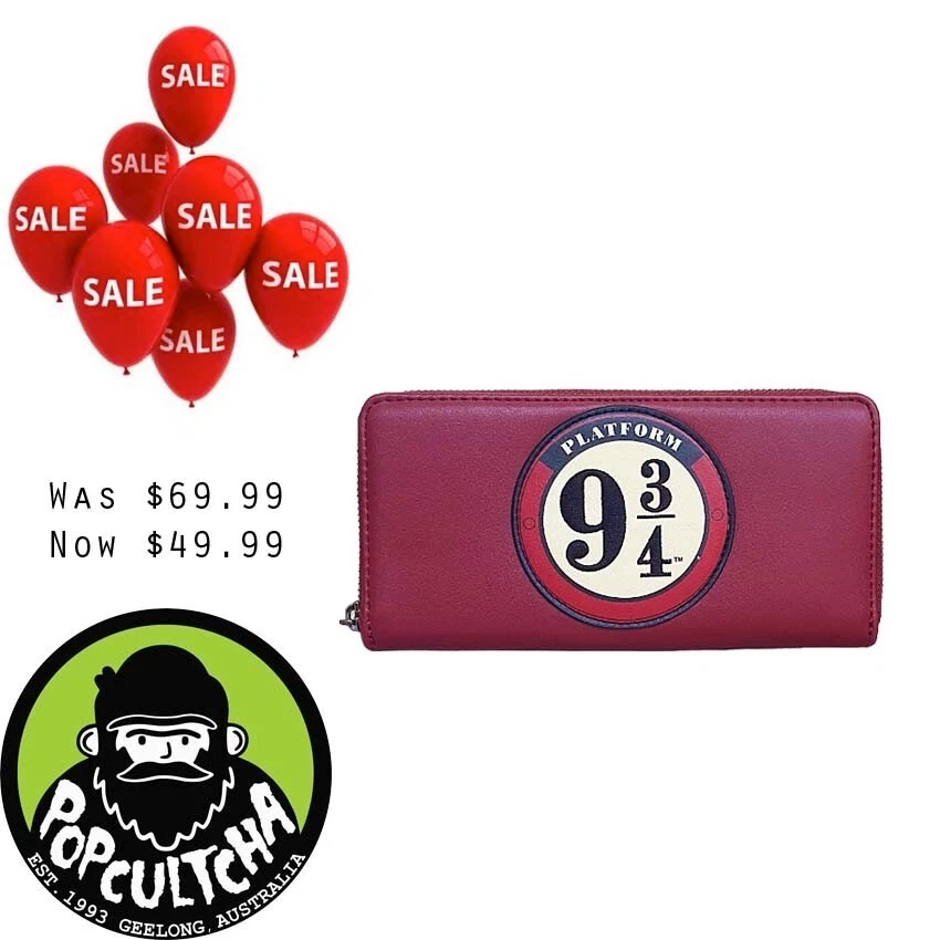 Harry Potter - Platform 9 3/4 4" Faux Leather Zip-Around Wallet "New"