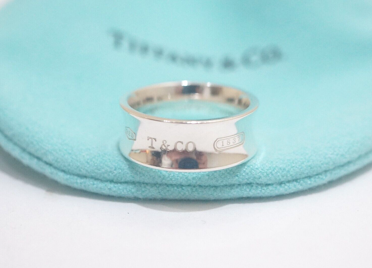 【Tiffany&Co】1837コレクション☆Sterling silver Wide リング Tiffany & Co. Sterling Silver 1837 Wide 7mm Band Ring Size 4