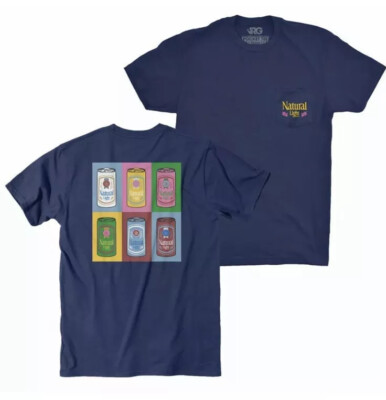 Rowdy Gentleman Natural Light Shirt Sz Small Blue Natty Light Beer 
