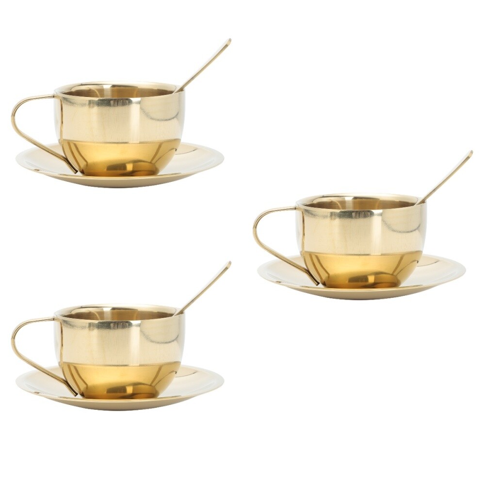 3 Sets Afternoon Tea Cup Travel Espresso Coffee Cups Shaker Teacup