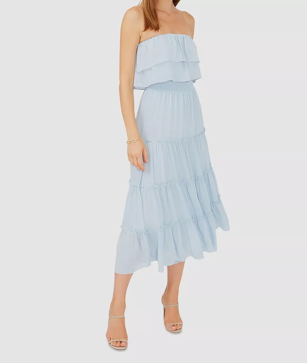 Smocked strapless sale maxi dress