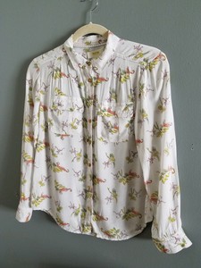 tiger print button down