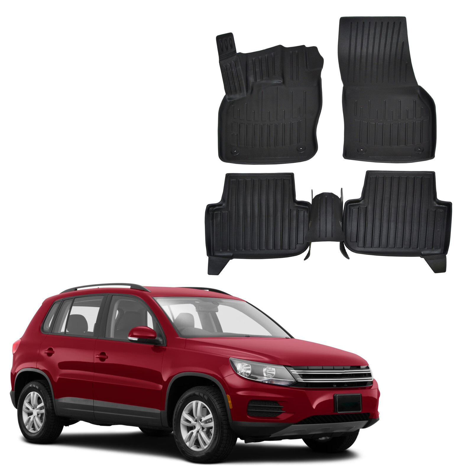 Tapis de sol en caoutchouc VW Tiguan 2016-2024 idéal pour sorties nature