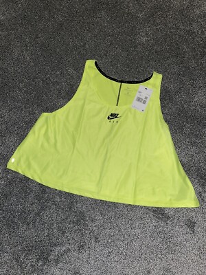Neu mit Etikett Nike Dri-Fit Damenweste, Größe 3XL, gelb, Laufen, Yoga, Crop, Mesh, (30)