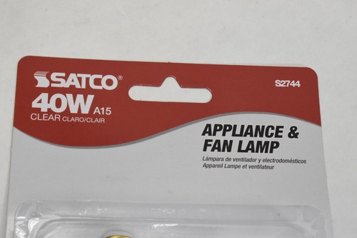 Lot of 20 Bulbs Satco 40W A15 Clear Appliance & Fan Lamp Bulbs 420 Lumens S2744 - 第 5/11 張圖片