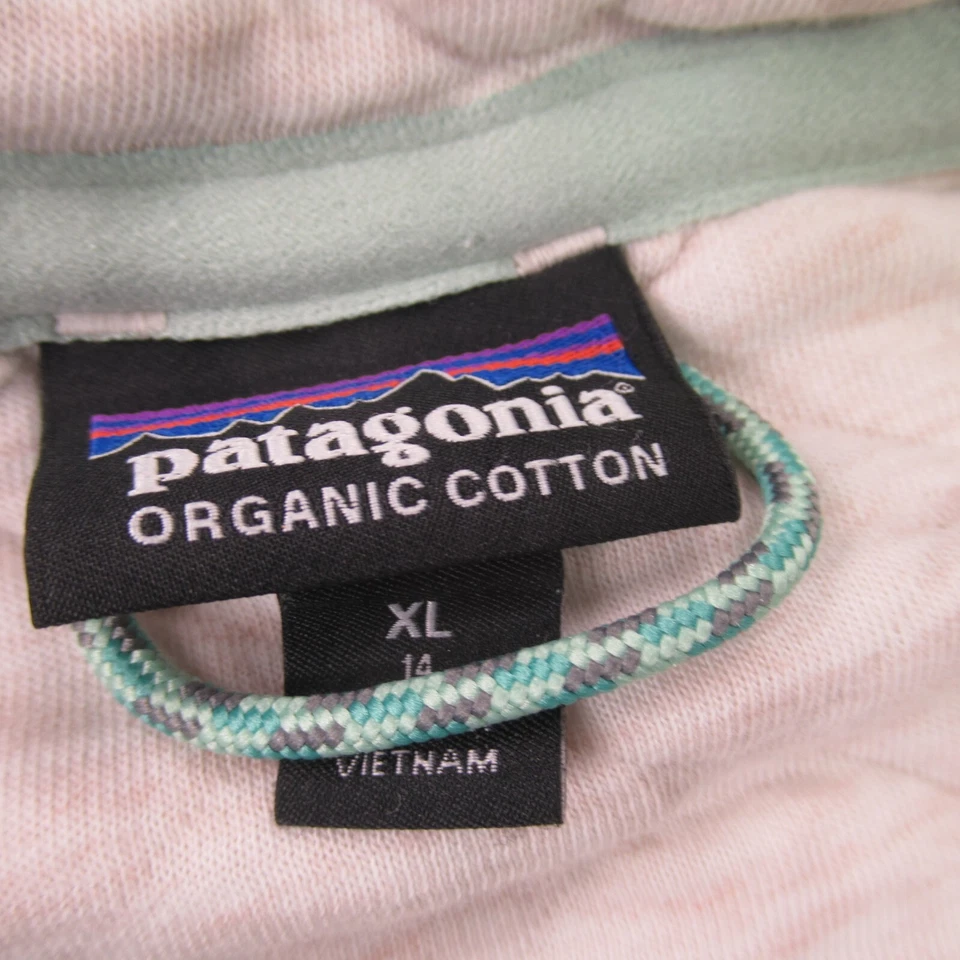 Patagonia Sweater Girls XL Long Sleeve Pullover Casual 1/4 Snap Pink - Image 4 of 4