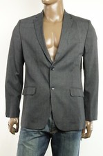 New Mens Calvin Klein Regular Fit Two Button Gunmetal Sport Coat Blazer Jacket L