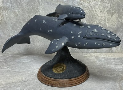 1988 Friends Of The Sea Keith Caughie Resin Figures Gray Whale Cow & Calf - 10 