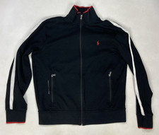 Polo Ralph Lauren Performance Track Jacket Men Large Black White Pony Colorblock