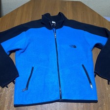 Vtg THE NORTH FACE Fleece Jacket Mens Size M SKY Blue Black USA MADE