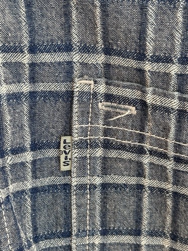 Vintage 90s LEVIS Western Chambray Button Up Shirt Mens Size XL Shadow-Plaid - Picture 13 of 15