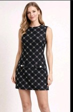 City Studio Black Sequin Mini Dress Women’s Medium Sleeveless Embellished Party