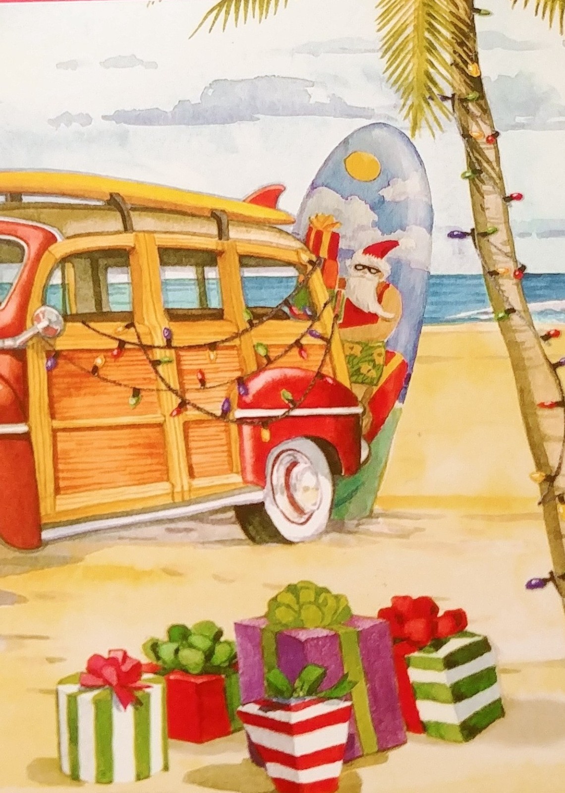 "Flamingo-Rolling", (3) Leanin Tree Christmas, New Yr Cards, New & (3) Envelopes