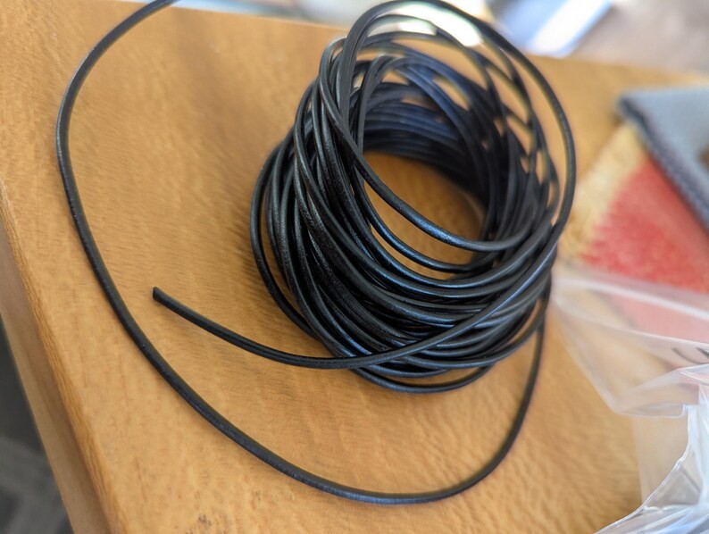40 yards total. 2mm Black Greek Leather Cord for jewelry making, crafts.