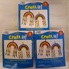 NEW SEALED- Baker Ross Rainbow Bead Decoration Craft Kits FE166 - 3 x Packs of 5