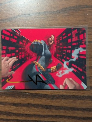 Black Widow, Deadly Hunter (42/45) - Gold Stamped Signature Art Card NM [MTG]
