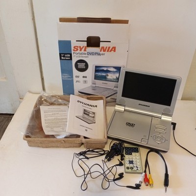 Sylvania SDVD7014 7'' Portable DVD Player W/ Remote & Box for Parts Repair As-Is