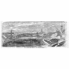 ITALY War of Independence French Crossing the Adda at Cassano-Antique print 1859