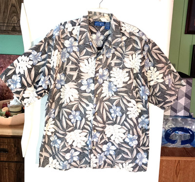 VTG MEN'S OP OCEAN PACIFIC TROPICAL FLORAL REVERSE PRINT HAWAIIAN SHIRT SIZE XL