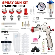 Auto Spray Gun Gravity Feed Air Sprayer LVLP Car Paint Gun 1.3/1.7/2.0mm Nozzles
