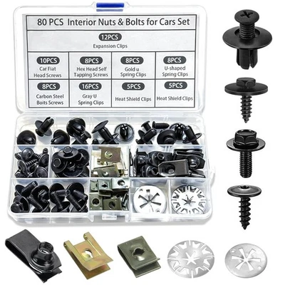 80 Stück Karosserieschrauben Clips Set, Auto Body Undertray Fender Schrauben,  - Bild 1 von 4