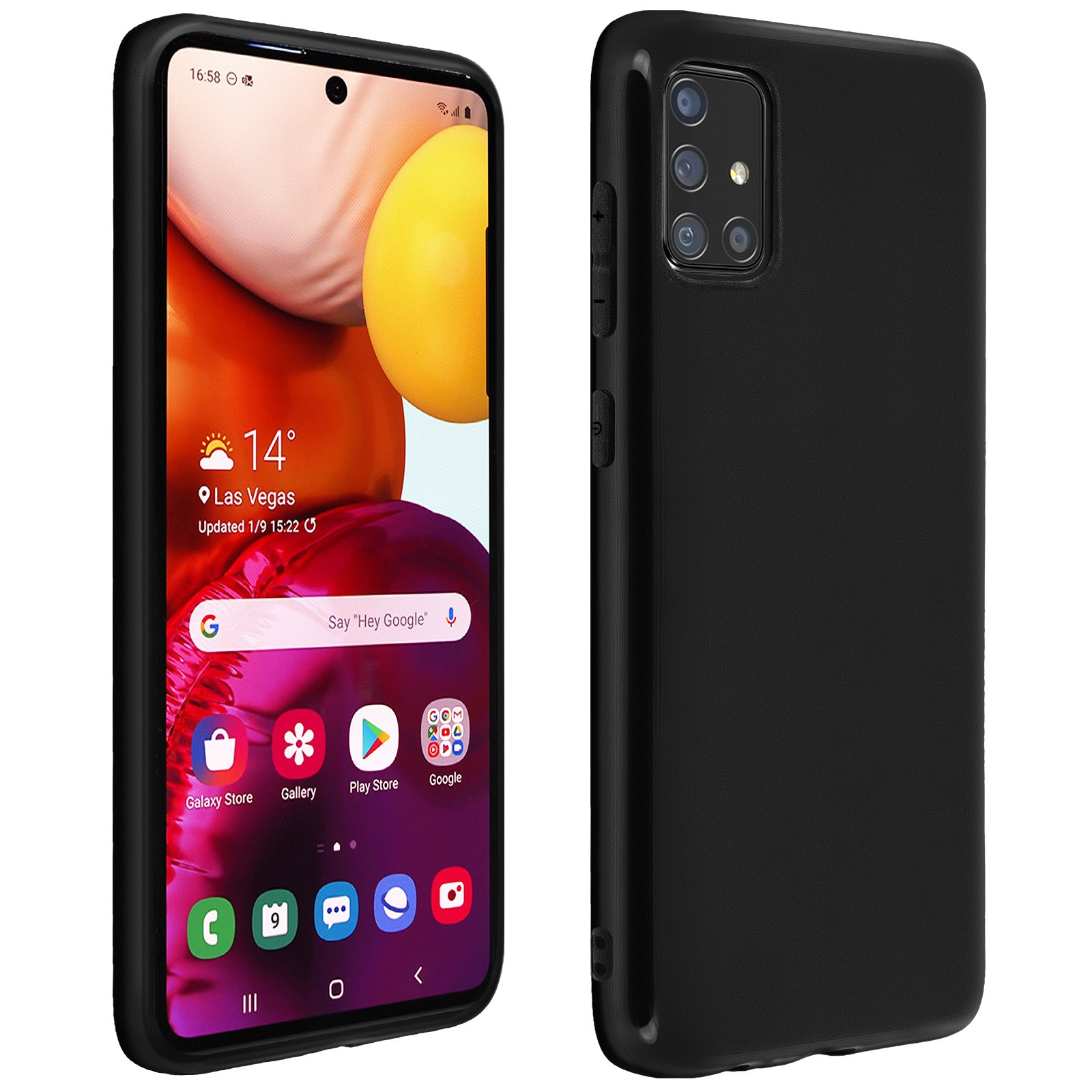 Coque silicone souple noire Galaxy A71 pour le sport et le bureau