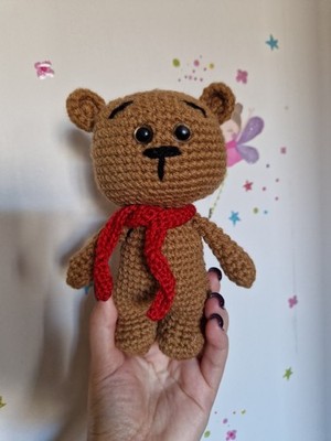 Super süßer Teddybär Freund gehäkelt Teddybär mit Schal   Spielzeug Geschenk 