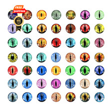 PATIKIL 6mm Dragon Eyes, 100 Pcs Round Glass Eyes Animals 6mm, Multicolor