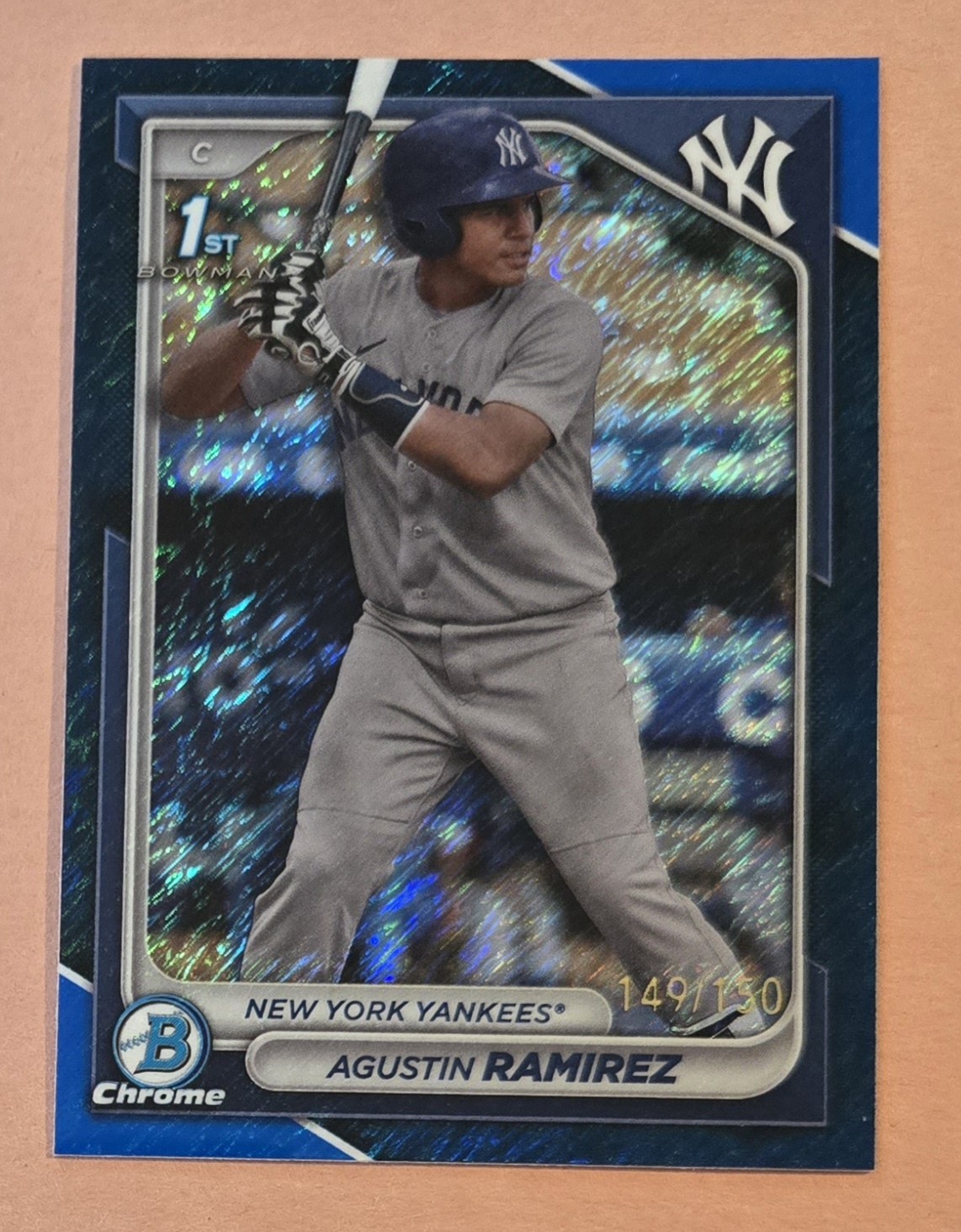 Agustin Ramirez 2024 Bowman Chrome Blue Shimmer 149/150 Prospect 1st  #BCP-85