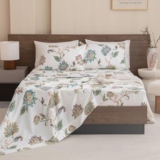Floral Bedding Sheets King Size 100 Egyptian Cotton Sheets Aesthetic Gracefu...