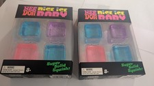 Lot of 2 NeeDoh Nice Ice Baby 4 Pack Viral Nee Doh Mini Cube Pink Blue Purple