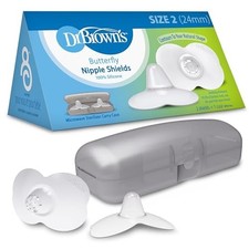 Dr. Brown's Butterfly Nipple Shields 24mm with Sterilizer Case - 2 Pack NEW