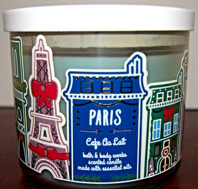 Bath & Body Works 3-Wick 14.5 oz Scented Candle PARIS CAFE AU LAIT Scent-Holiday