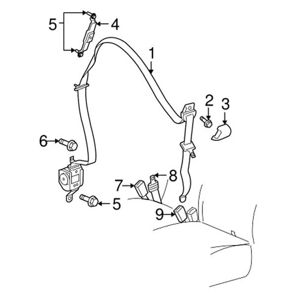 For Dodge Dakota 2005-2007 Mopar 5HQ291D5AB Driver Side Front Inner Seat Belt Foto 4 de 4