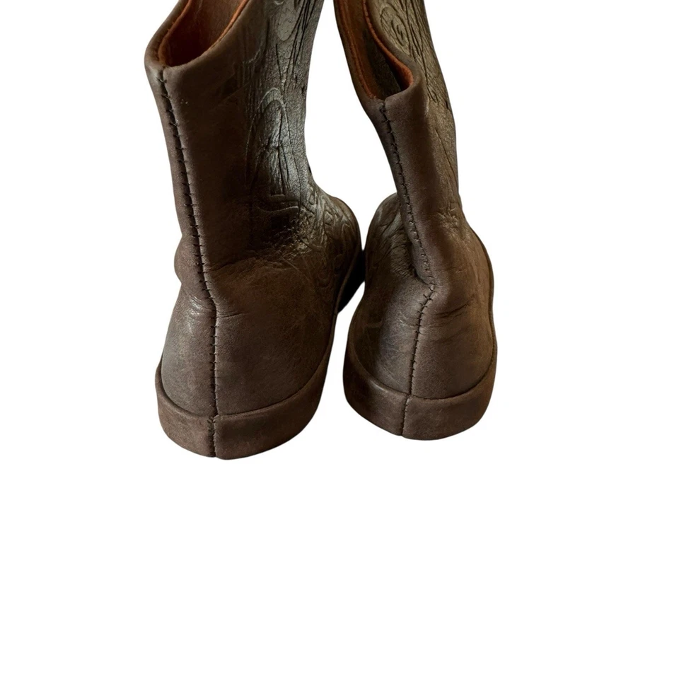 Armstreet Medieval Vikingo Cuero Marrón Bota Zapatos en Relieve Talla 3 Mujer LEER Foto 4 de 4