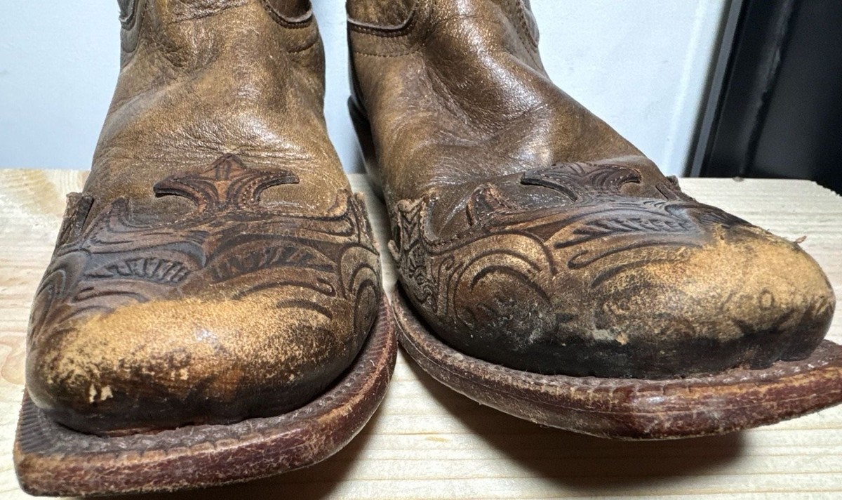 Nocona Mens  Cowboy Boots Size 8.5B Style 50/6 Brown Vintage Pull On Boot Tony Lama VF6004 Bark Santa Fe Vaquero Western Boots Women main image 2