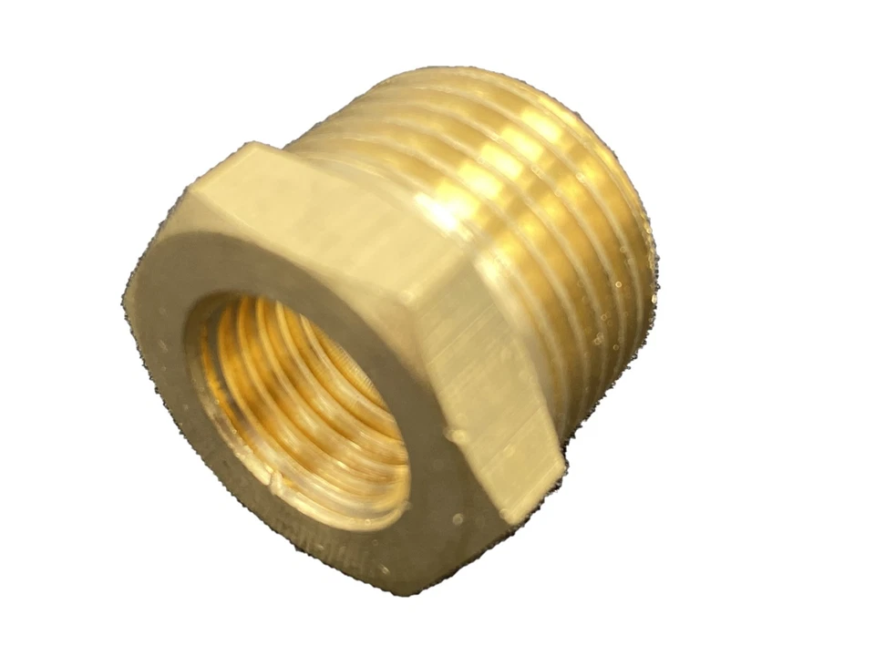 4 PK Hex Reducer Bushing 1/2" Male x 3/8" Female NPT Adapter Pipe Fitting Brass - Image 3 of 4