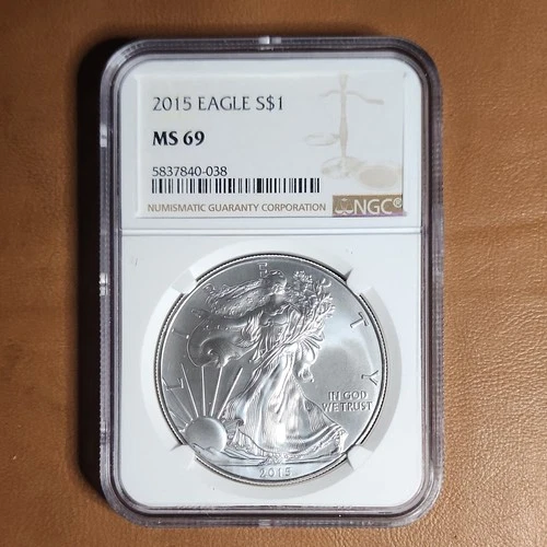 US Mint American Silver Eagle $1 2015 1 oz .999 Silver NGC MS 69 Business Strike