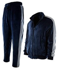 Mens Velour Set with Zippered Pockets and Velour Lining 3X-Large 210-navy