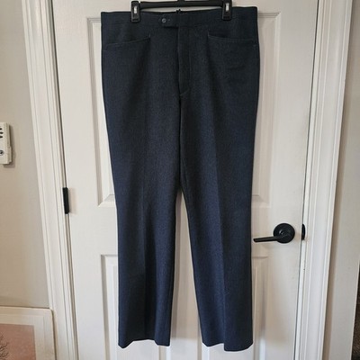 Vintage Jaymar Ruby Sansabelt Slacks Mens 37x31 Navy 1970s Straight Leg Trousers