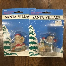 Vintage Santa’s Village 1992 Christmas Village Figurines Hand Painted Porcelain