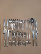 NATIONAL SILVER, CALVAKADE Silver Plate, Near Complete Set 40 Pieces Vintage 