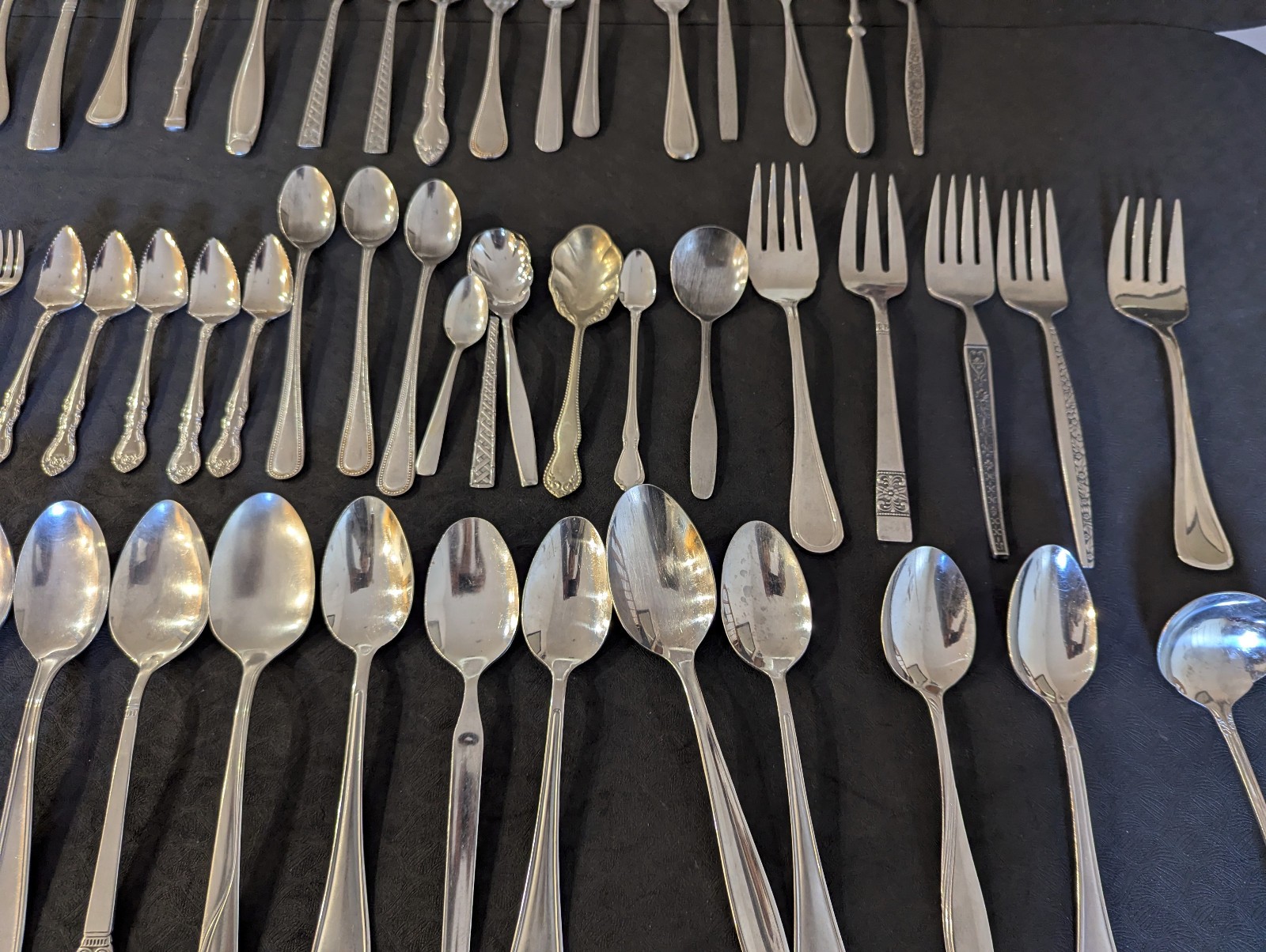 Lot 100 Stainless  Spoons Forks Craft Camp Catering Mixed Patterns Flatware