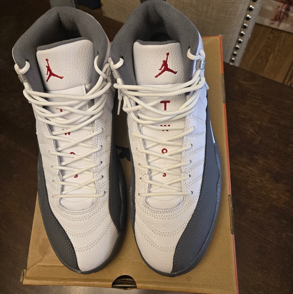 Air Jordan 12 Retro Dark Grey and White Size 12 Mens | eBay