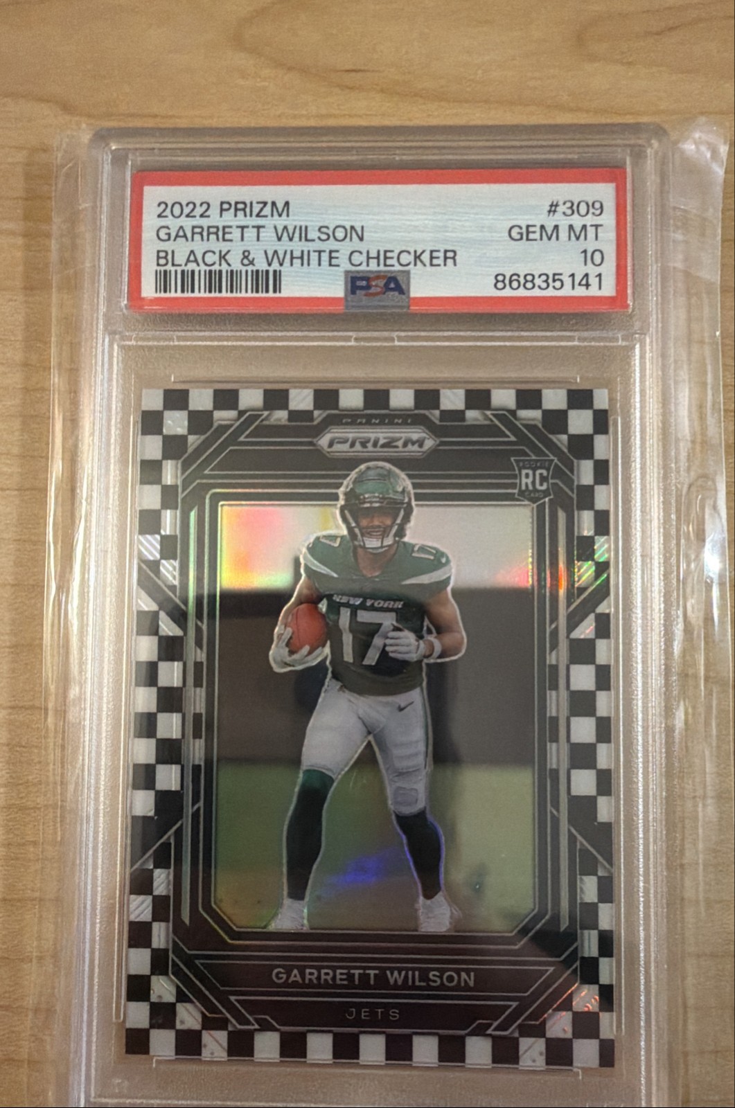 2022 Panini Prizm - Rookies Garrett Wilson #309 Black & White Checker Prizm (RC)