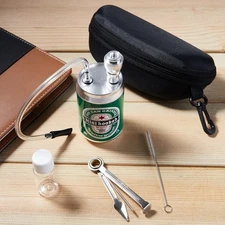 4.5" Metal Mini Small Bong Water Pipe Hookah Smoking Tobacco Bong Pipes with Box