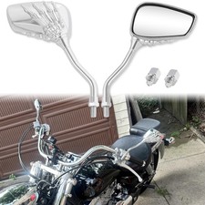Espejos retrovisores calavera cromados para motocicleta Yamaha V-Star 250 650 950 1100 1300